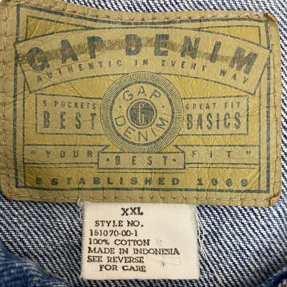 Vintage GAP USA American Flag Star Denim Jacket - Picture 5 of 13